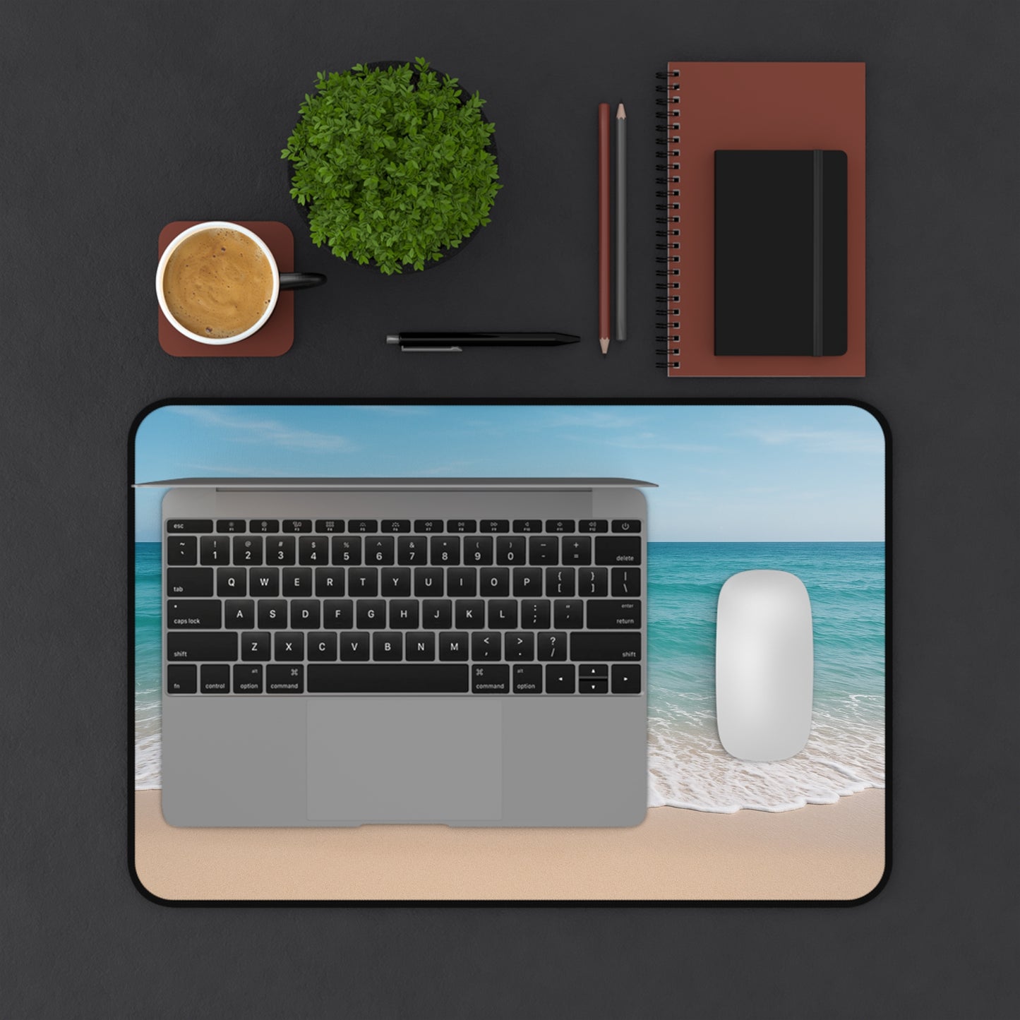 A serene ocean mouse pad with gentle waves and soft, calming blues that bring the feeling of the sea to your desk. Perfect for a peaceful, coastal vibe while you work or game.
