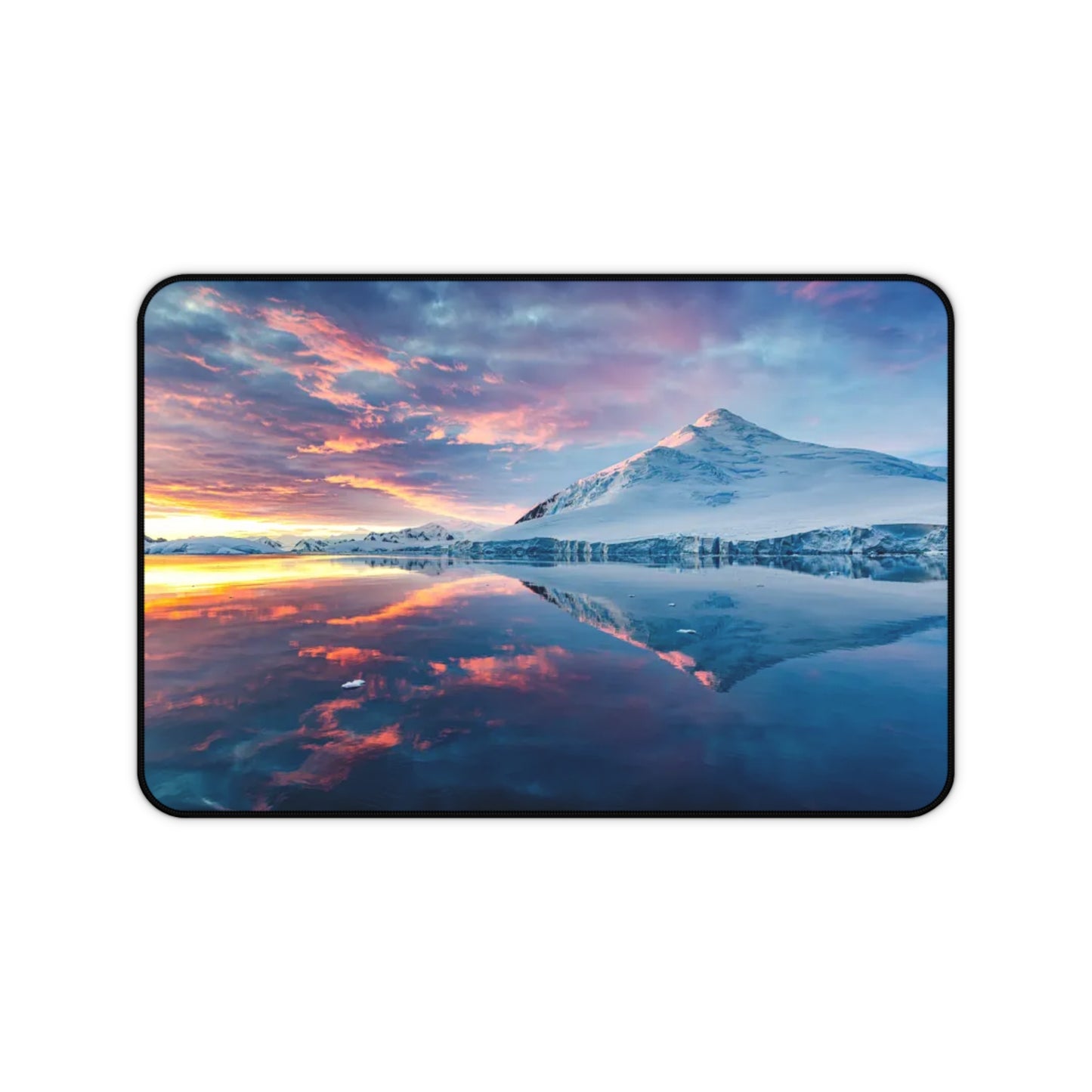 Antarctica mountain sunset desk mat
