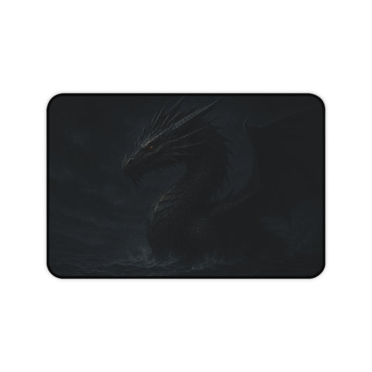 Gothic Dragon Desk Mat, Black Dragon Mouse Pad, Fantasy Home Office Decor, Gamer Desk Accessories, Unique Gift for Him, Dragon Lover